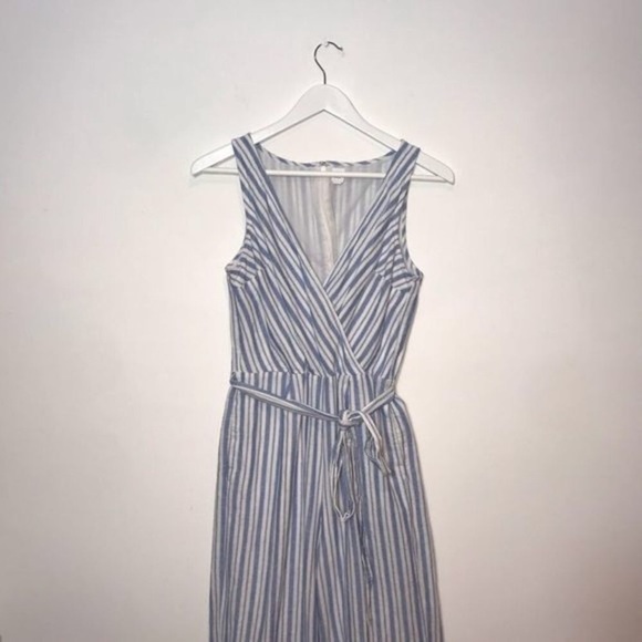 Gap Blue & White Linen Jumpsuit - Picture 3 of 7